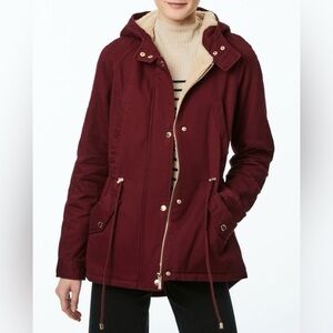 Collection B hooded jacket burgundy color